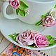 Розы на посуде. Чайные пары. Юлия Чикурова (art_juliy) (yuliachikurova). Ярмарка Мастеров.  Фото №5