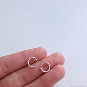Украшения handmade. Livemaster - original item Hoop earrings: Jump rings 10mm.Silver earrings rings. Handmade.