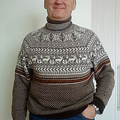 Мужская одежда handmade. Livemaster - original item Wool knitted sweater 