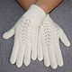 White openwork gloves with mohair, Gloves, Orenburg,  Фото №1