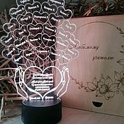 3D ночник-светильник подарок для мамы