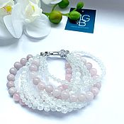 Украшения handmade. Livemaster - original item Bracelet with adult, rose quartz 