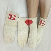 Аксессуары handmade. Livemaster - original item Pair socks for lovers, newlyweds 