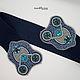 Order Copy of Dark blue wide elastic belt bead embroidery Swarovski. Natalia Luzik Jewelry&Accessories (nataluzik). Livemaster. . Belt Фото №3