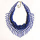 Boho inky blue beaded kerchief necklace. Necklace. Beaded jewelry by Marina Ikkes. My Livemaster. Фото №4