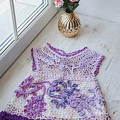 Crochet dresses for girls, floral theme