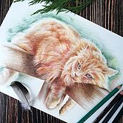 Картины и панно handmade. Livemaster - original item red cat. Handmade.