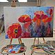 Huge interior painting with bright poppies 110 by 70 cm. Pictures. paintmart (oikos). My Livemaster. Фото №4