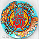 Декоративная тарелка "Хамса Тибетский Ом" ручная роспись, Тарелки, Краснодар,  Фото №1