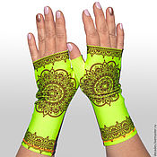 Аксессуары handmade. Livemaster - original item Mehendi yellow mitts. Handmade.