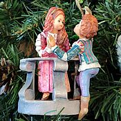Сувениры и подарки handmade. Livemaster - original item Christmas toys made of cotton wool Romeo and Juliet. Handmade.