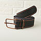 Genuine leather belt with copper buckle, Straps, Lyubertsy,  Фото №1
