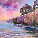 Elena Shvedova oil Painting `Purple night` ( oil on canvas) 40h50, 2017.
