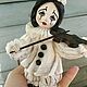 Пьеро-15 см. Пьеро-12см. Ватная игрушка. Елочные игрушки. ksanadolls-Ватные игрушки(Оксана). Интернет-магазин Ярмарка Мастеров.  Фото №2