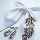 Bow and 2 hairpins - 'Rowan' white linen, embroidery. Hairpins. annetka-ann (annetka-ann). My Livemaster. Фото №6