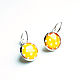 Silver plated earrings 'Polka dots' (yellow), Earrings, Moscow,  Фото №1