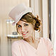 Women's top hat with veil. Color cream. Cylinder. Exclusive HATS. LANA ANISIMOVA.. My Livemaster. Фото №5