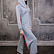 Maxi Dress with Hood and Stripes, Grey Cotton Zipper Dress. Dresses. Lara (EnigmaStyle). Online shopping on My Livemaster.  Фото №2