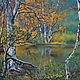 Пруд в лесу...х/м, 20*30 см, Картины, Елец,  Фото №1