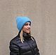 Oversize mohair hat . Blue winter hat . woman beanie hat. Caps. GemKnitDesign. My Livemaster. Фото №4