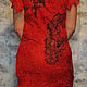 Красное валяное платье. Платья. Ирина (steffa). Интернет-магазин Ярмарка Мастеров.  Фото №2
