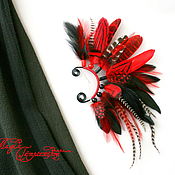 Украшения handmade. Livemaster - original item Cuff black and red. Handmade.