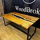 Заказать Стол из капового карагача с заливкой эпоксидной смолой 170х90. WoodBroker. Ярмарка Мастеров. . Столы Фото №3