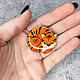Order Orange brooch 'Tiger, year of the tiger, tiger cub, cute little'. greenfox-23. Livemaster. . Brooches Фото №3