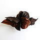 Hair clip for every day flower leather Canyon brown automatic. Hairpins. De-Si-Re. Online shopping on My Livemaster.  Фото №2