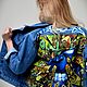 Джинсовая куртка с рисунком на спине ручная роспись кастомизация, Куртки, Волжский,  Фото №1