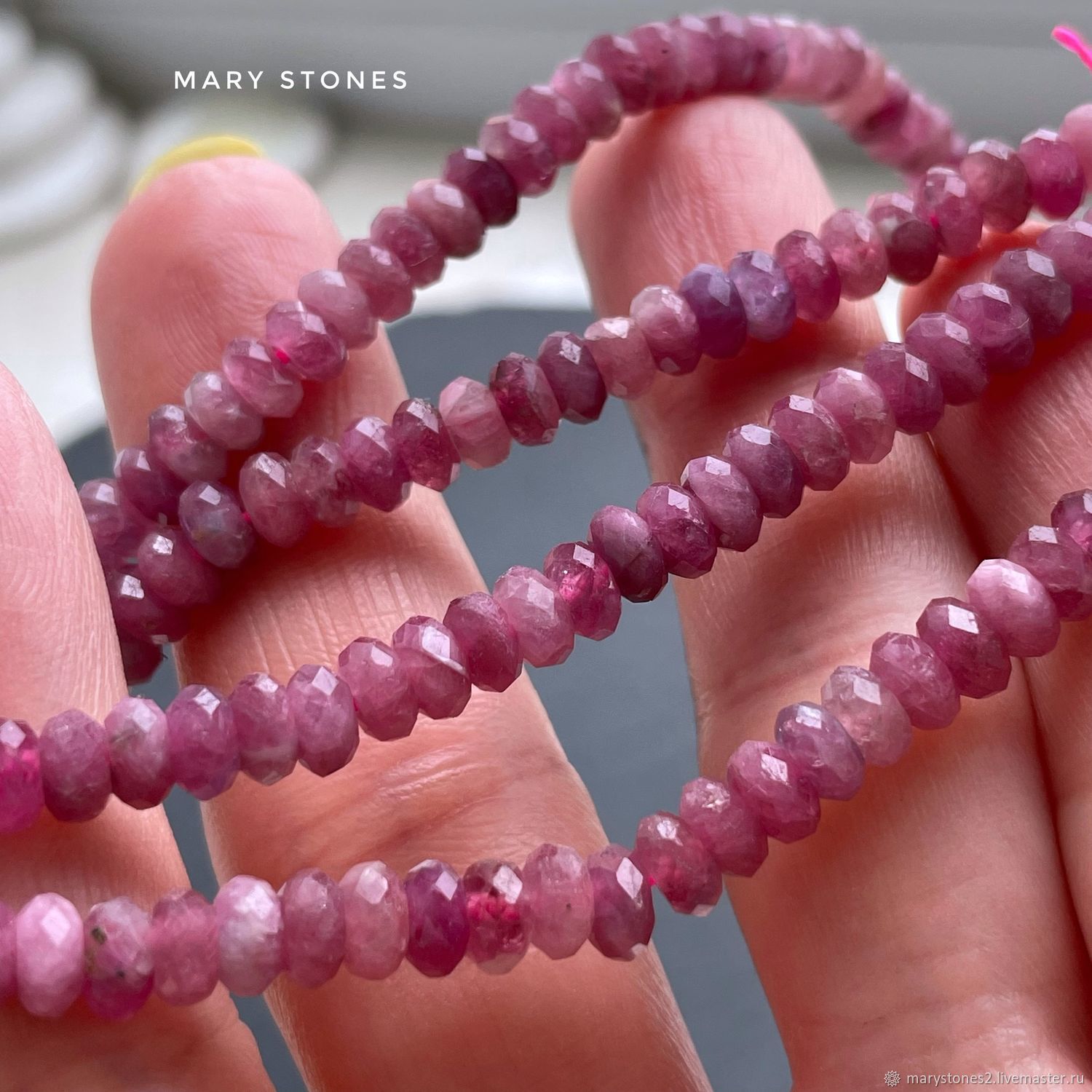 Турмалин рубеллит, розовый турмалин, огранка рондели 5.5 мм в интернет ...