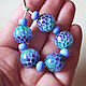 Заказать Бусина "Бутон хризантемы. Голубой/фиолетовый". Natalia Korolyuk lampwork beads. Ярмарка Мастеров. . Бусины Фото №3