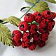 Брошь Веточка рябины. Цветы из кожи.
Елена (7 Lepestok). 
Ярмарка мастеров.