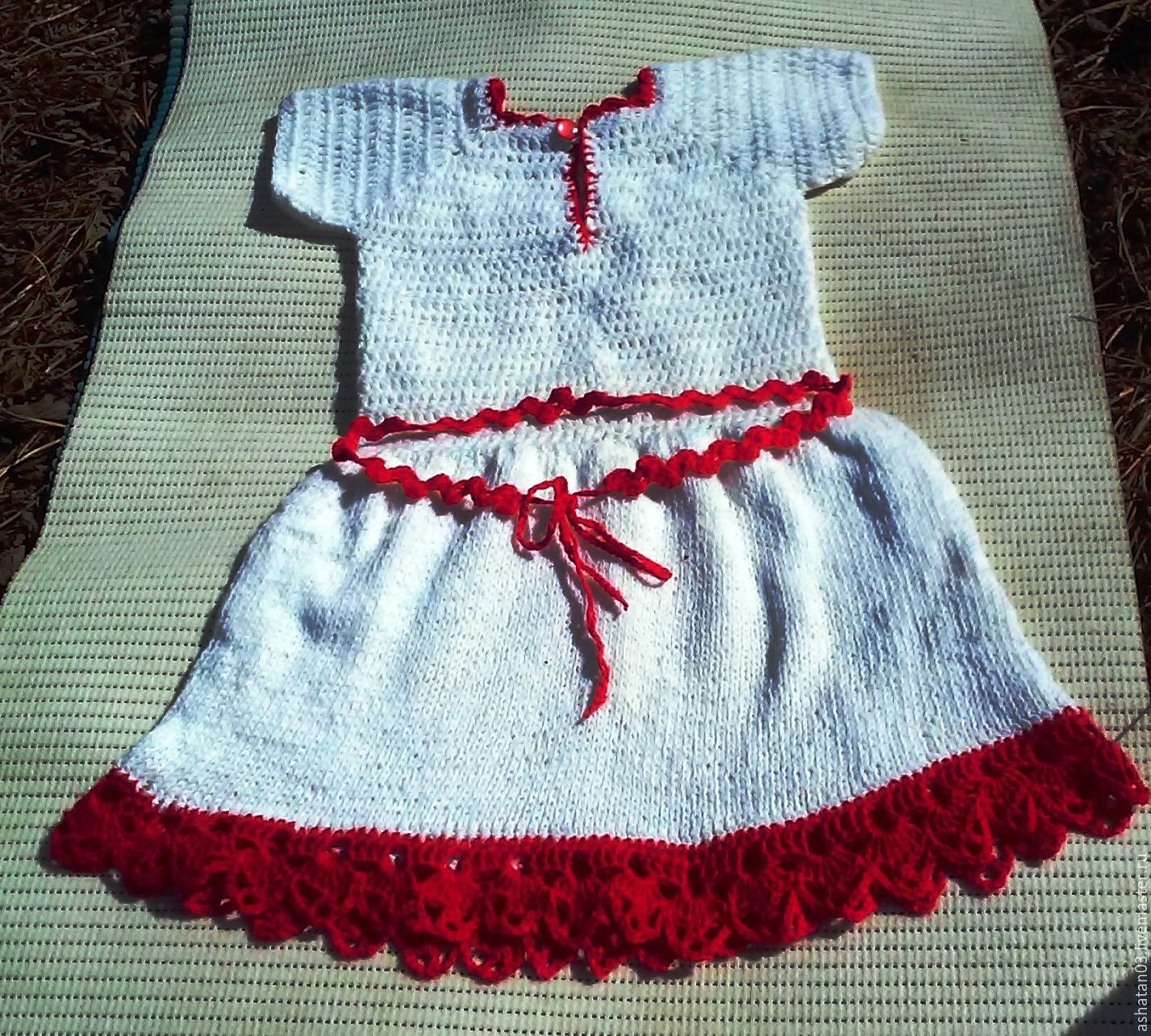 Вязаное белоснежное платье для девочки в интернет-магазине на Ярмарке ...