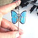Transparent Pendant Key Blue Butterfly Vintage Key on a Chain Boho. Pendants. WonderLand. My Livemaster. Фото №7