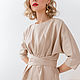 Order Beige Ivory wool silhouette dress, woolen in the office fitted. mozaika-rus. Livemaster. . Dresses Фото №3