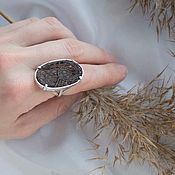 Двухфаланговое кольцо "Ирисы" серебряное