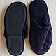 Sheepskin Slippers with a closed Cape women's blue. Slippers. Warm gift. Online shopping on My Livemaster.  Фото №2