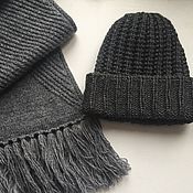 Аксессуары handmade. Livemaster - original item knitted men`s hat. Wool hat, men`s. Handmade.