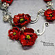 Колье "Наташины маки"  lampwork. Колье. Сергеева Ирина. Интернет-магазин Ярмарка Мастеров.  Фото №2