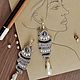 Soutache earrings with pearls 'Jeanette', Earrings, Moscow,  Фото №1