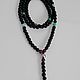 Men's rosary beads (black agate, chrysoprase, garnet,hematite, pyrite)