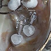 Украшения handmade. Livemaster - original item Rhinestone heart earrings 