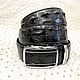 Men's belt, made of a raised part of genuine crocodile leather, Straps, St. Petersburg,  Фото №1