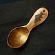 Hiking spoon fisherman from basswood with the pattern 'Fish', Spoons, Shumerlya,  Фото №1