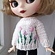 Заказать Одежда для Блайз, свитер вязаный для куклы Blythe, кофточка для куклы. Ольга 'Ажурные шали'. Ярмарка Мастеров. . Одежда для кукол Фото №3