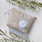 Сумки и аксессуары handmade. Livemaster - original item Cosmetic bag in the style of Shabby Provence White roses. Handmade.