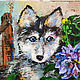 Painting with a dog and flowers 'Faithful Friend' acrylic. Pictures. Svetlana Samsonova. Online shopping on My Livemaster.  Фото №2