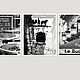 Фотокартины для интерьера кухни - Триптих черно белые фото картины купить - Парижское кафе черно-белые постеры на стену - Авторские фотографии - Eлена Ануфриева