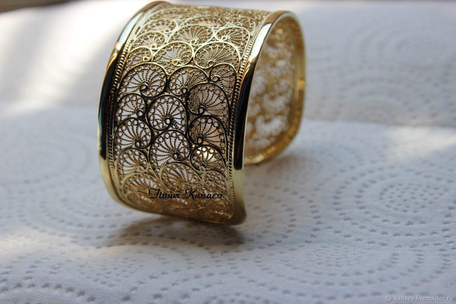 Кубачи !!! Серебряный браслет " Золотая Паутина " – заказать на Ярмарке ...